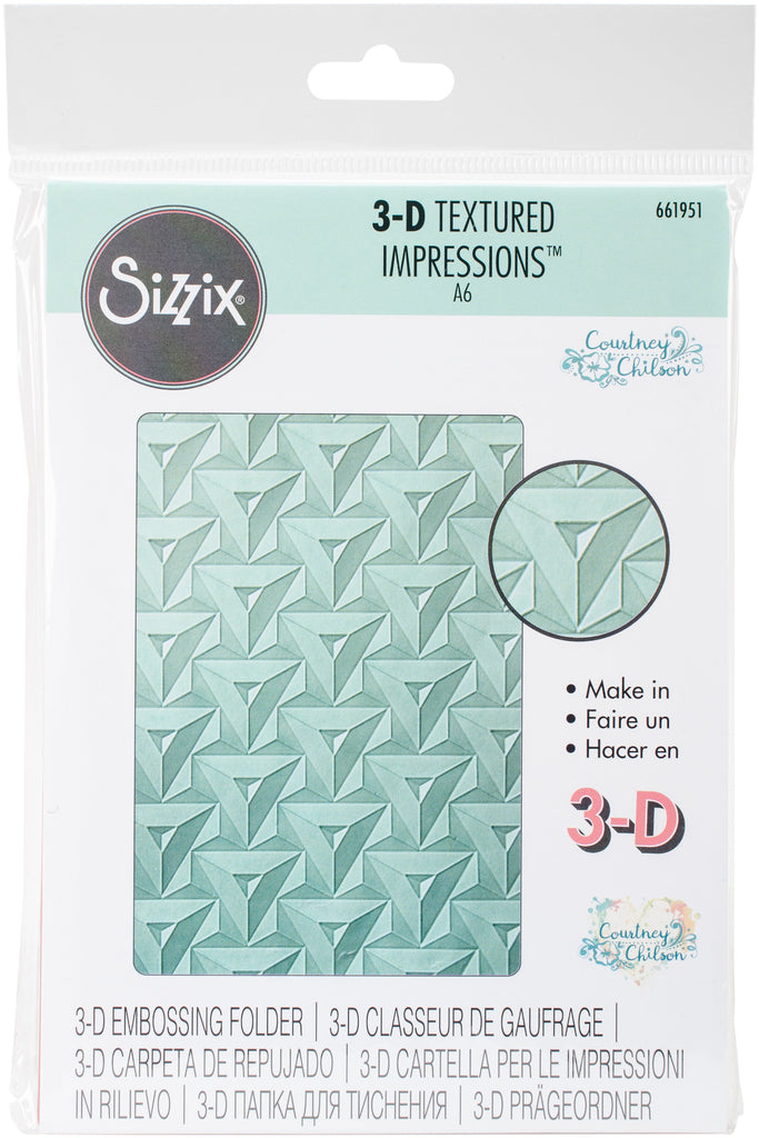 Sizzix 3D Textured Impressions Embossing Folder 661951 Prism Geometrics
