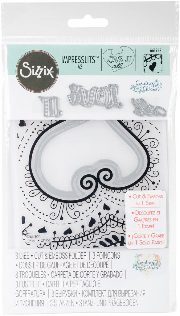 Sizzix 661953 Bohemian Heart Impresslits Embossing Folder