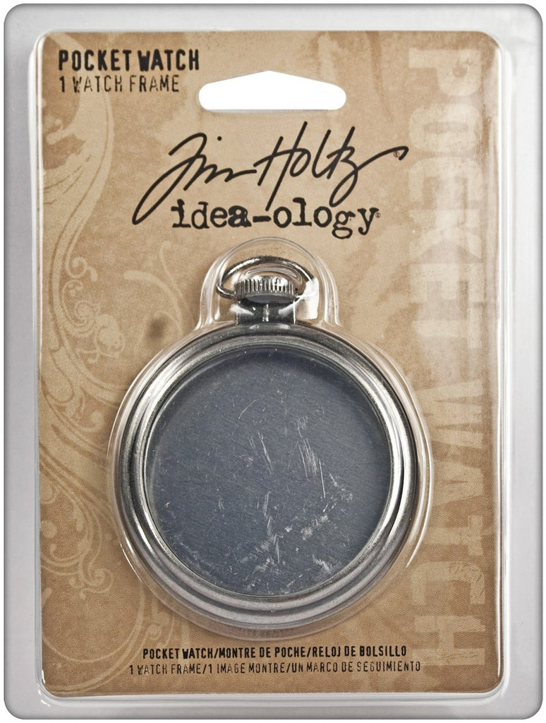 Pocket Watch by Tim Holtz Idea-ology, 1 Piece, 2-1/2 Inches, Metal and Plastic, Antique Nickel Finish, TH92910
