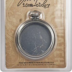 Pocket Watch by Tim Holtz Idea-ology, 1 Piece, 2-1/2 Inches, Metal and Plastic, Antique Nickel Finish, TH92910