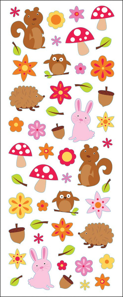 Puffy Classic Stickers-Woodland Animals