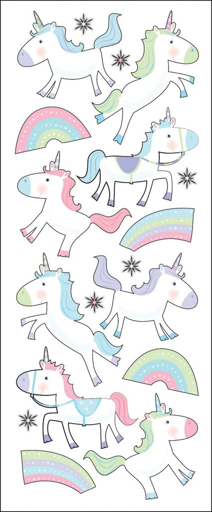 Puffy Classic Stickers-Unicorns