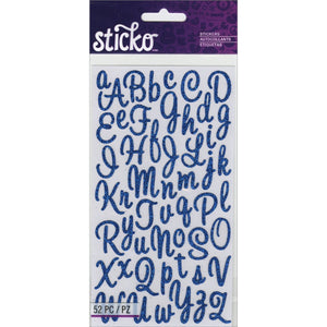Sticko Sweetheart Blue Script Alphabet Sticker
