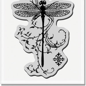 Stampendous CRP119 Cling Rubber Stamp, Dragonfly Vine