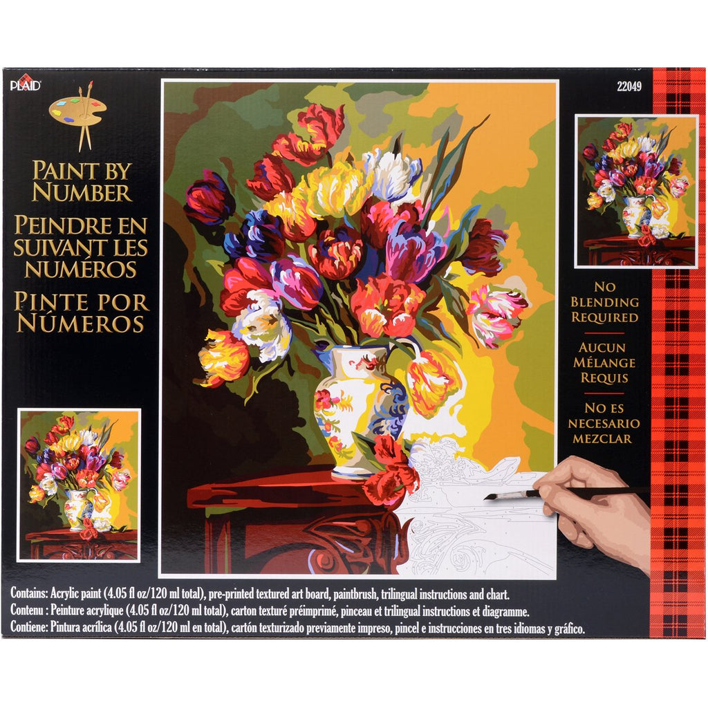 Plaid Creates Paint by Number Kit (16 by 20-Inch), 22049 Tulips on Parade