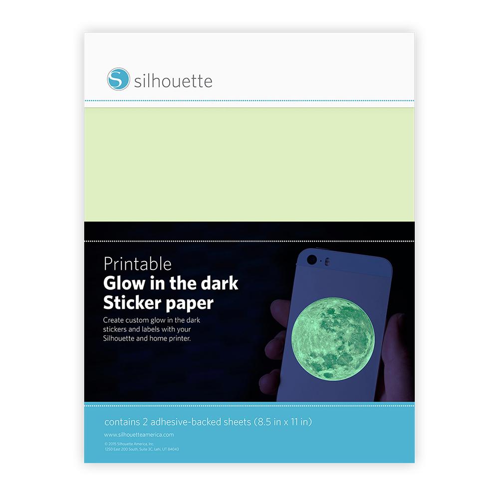 Silhouette Printable Sticker Paper 8.5x11 2/Pkg-Glow-In-The Dark
