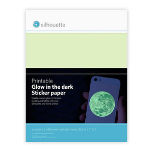 Silhouette Printable Sticker Paper 8.5x11 2/Pkg-Glow-In-The Dark