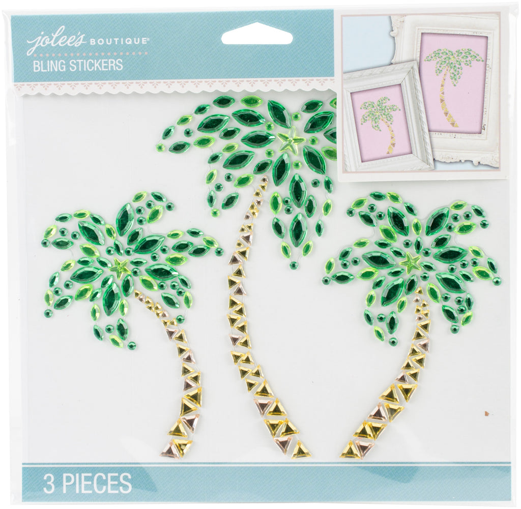 Palm Trees Bling Dimensional Stickers - Jolees