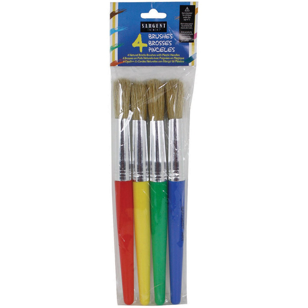 Sargent Art 56-1004 4-Count Jumbo Natural Hair Brush Assortment