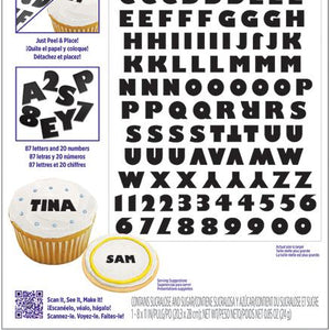 Wilton Black and White Alphabet Sugar Sheet
