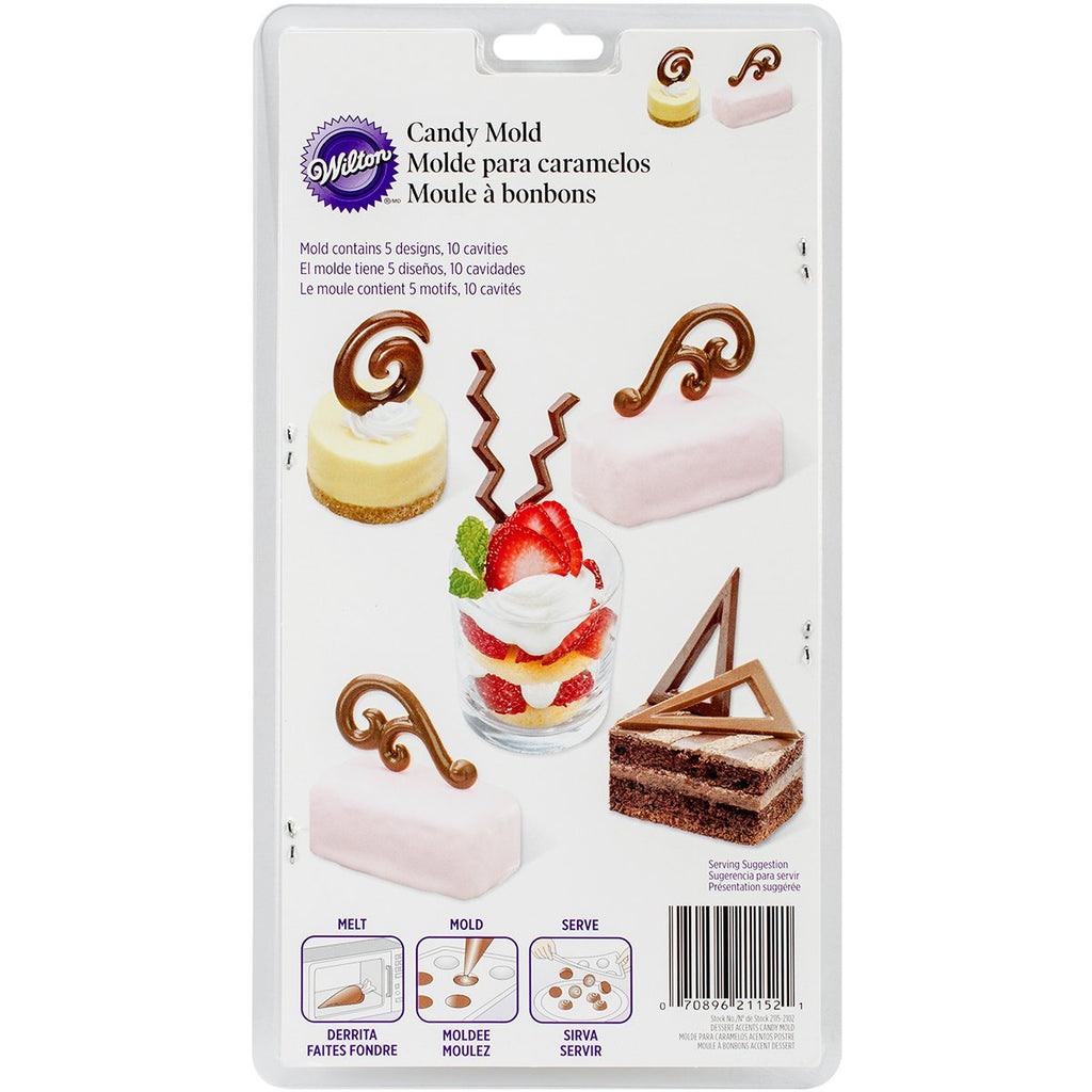 Wilton 2115-2102 Candy Mold - Dessert Accents, 10 Cavities/5-Designs