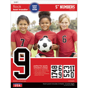 SEI 5-Inch Iron-On Team Pack Athletic Number Transfers, Black, 2-Sheet