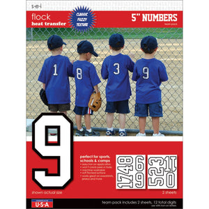 SEI 5-Inch Iron-On Team Pack Athletic Number Transfers, White, 2-Sheet