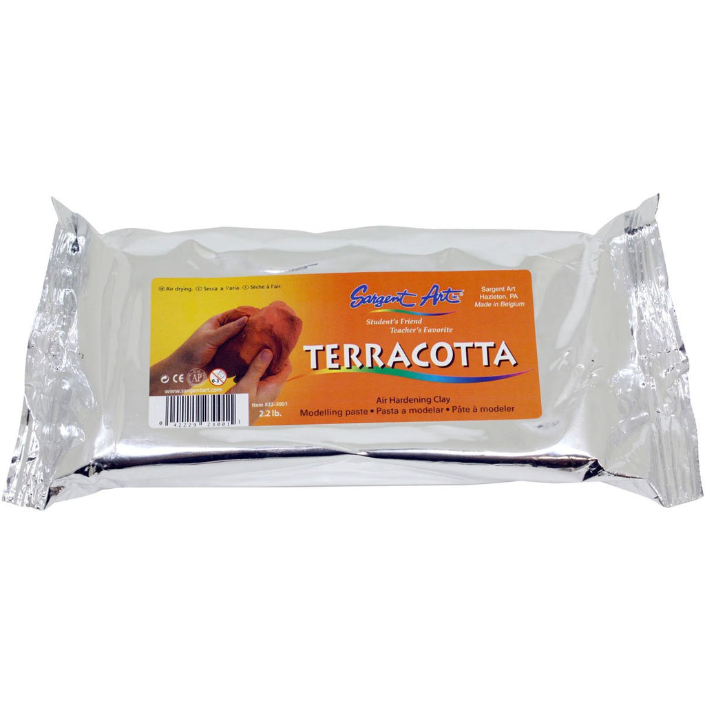 Sargent Art 22-3001 2-Pound Air Hardening Clay, Terra Cotta, Foil Pack