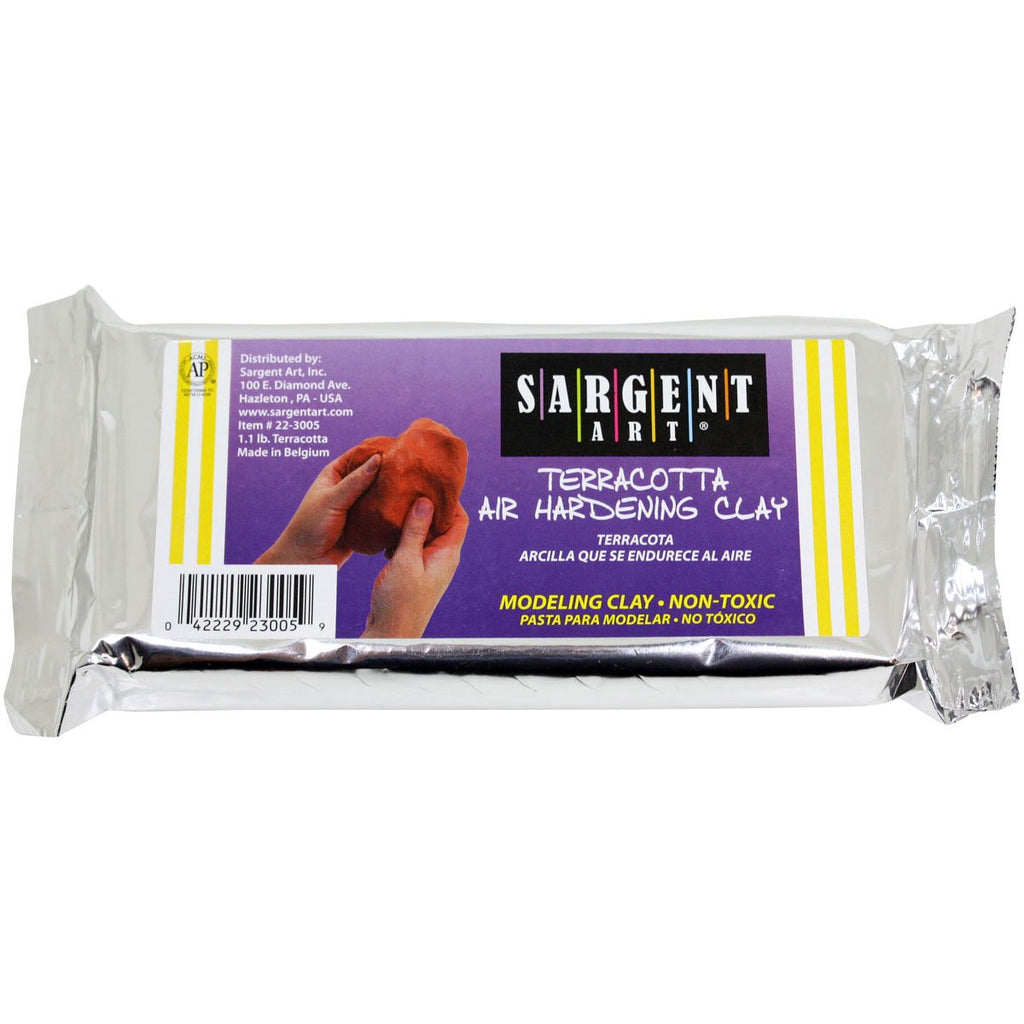Sargent Art 22-3005 1-Pound Air Hardening Clay, Terra Cotta, Foil Pack