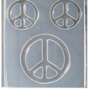 Resin Jewelry Reusable Plastic Mold 3 Cavity 4-3/4"X7"-Peace Symbols