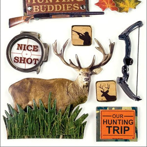 Paper House Productions STDM-0006E 3D Cardstock Stickers, Born To Hunt