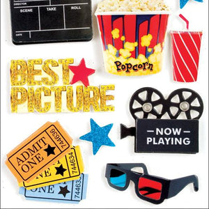 Paper House Productions STDM-0015E 3D Sticker, Movie Night