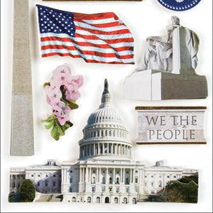 Paper House Productions STDM-0010E 3D Cardstock Stickers, Washington DC
