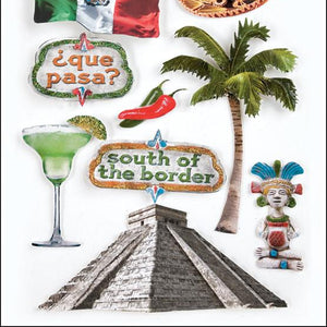 Paper House Productions STDM-0021E 3D Cardstock Stickers, Mexico