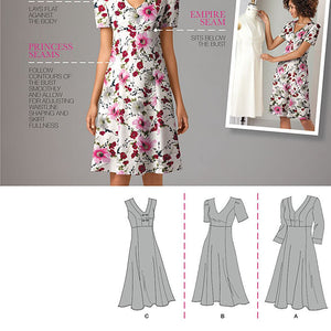 Simplicity Amazing Fit Pattern 2247 Misses Dress with Individual Pattern Pieces Size 10-12-14-16-18