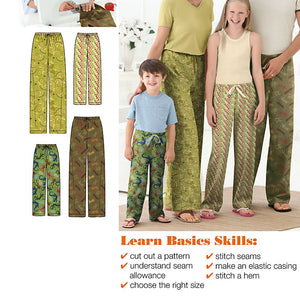 Simplicity Sewing Pattern 2290 Child's, Teens' and Adults' Pants, A (XS - L / XS - XL)