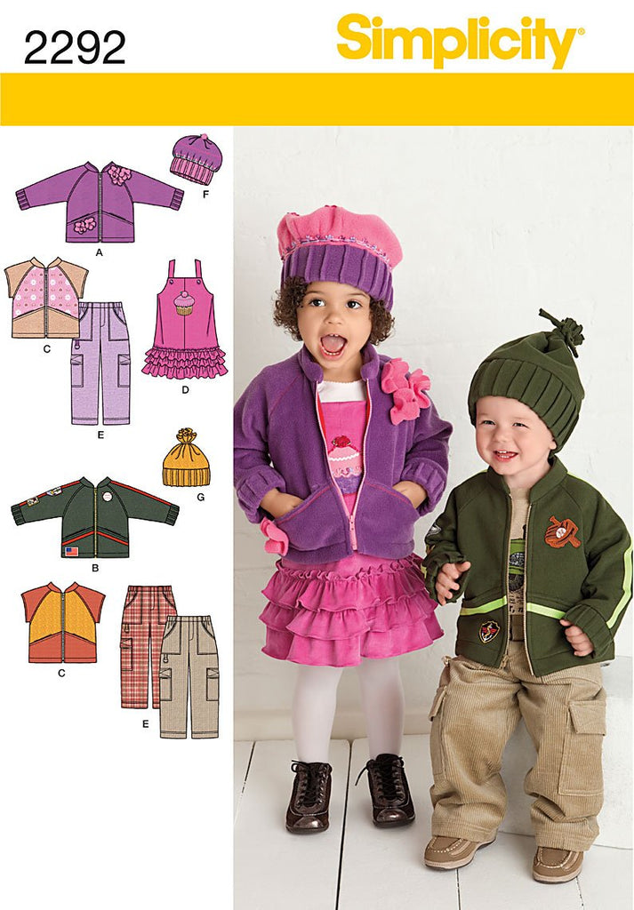 Simplicity Sewing Pattern 2292 Toddlers' Sportswear, A (1/2-1-2-3-4)