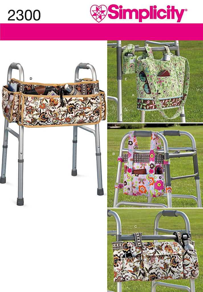 Simplicity Pattern 2300 Adult Walker Accessories, Multiple Styles