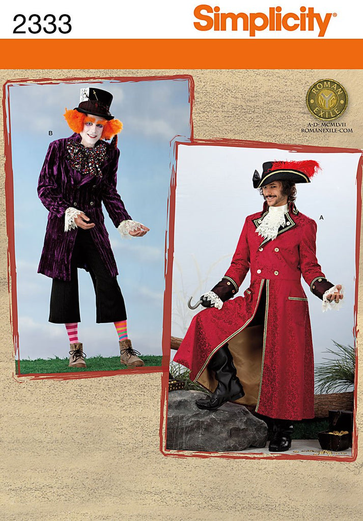 Simplicity Sewing Pattern 2333 Men's Costumes Size AA (XS-S-M)