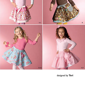 Simplicity Designed by Teri Pattern 2356 Girls Skirts, Slips and Fashion Accessories Sizes 3-4-5-6-7-8