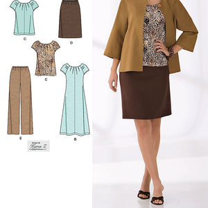 Simplicity Karen Z Pattern 2372 Misses Jacket, Dress or Top, Skirt and Pants Size 10-12-14-16-18
