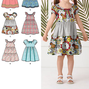 Simplicity Easy-to-Sew Pattern 2377 Girls Dresses, Sizes 3-4-5-6-7-8