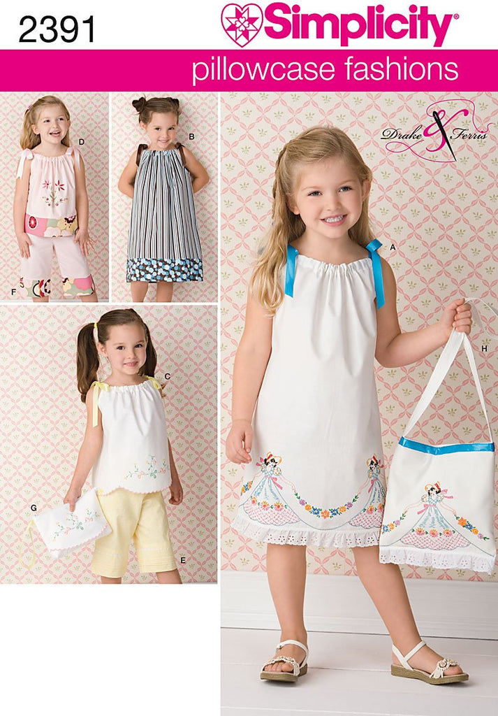 Simplicity Sewing Pattern 2391 Child's vintage Pillow Case Fashion, A (3-4-5-6-7-8)