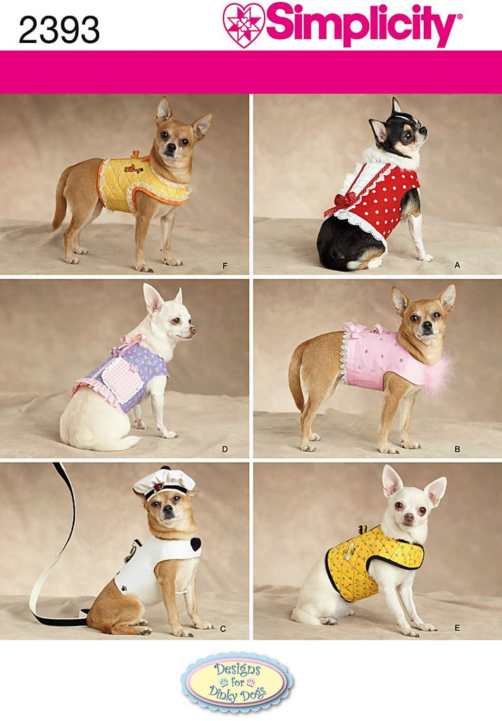 Simplicity Sewing Pattern 2393 Dog Clothes, A (XXS-XS-S-M)