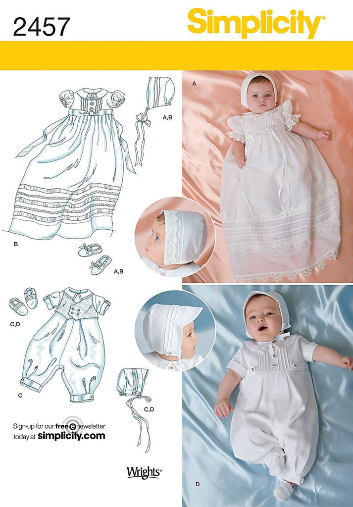 Simplicity Sewing Pattern 2457 Babies' Special Occasion, A (XXS-XS-S-M)