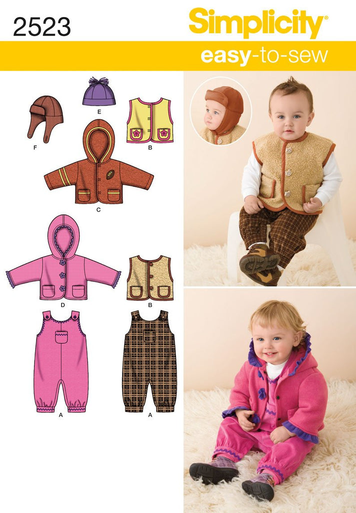 Simplicity Sewing Pattern 2523 Babies Sportswear, A (XXS-XS-S-M-L)