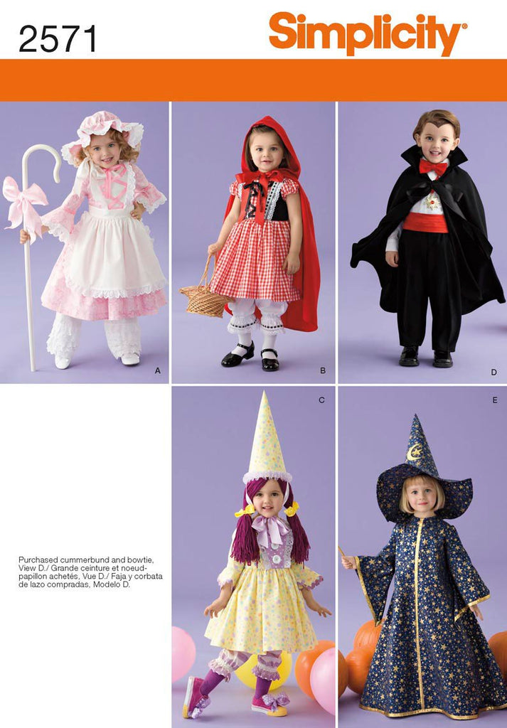 Simplicity Sewing Pattern 2571 Toddler Costumes, A (1/2-1-2-3-4)