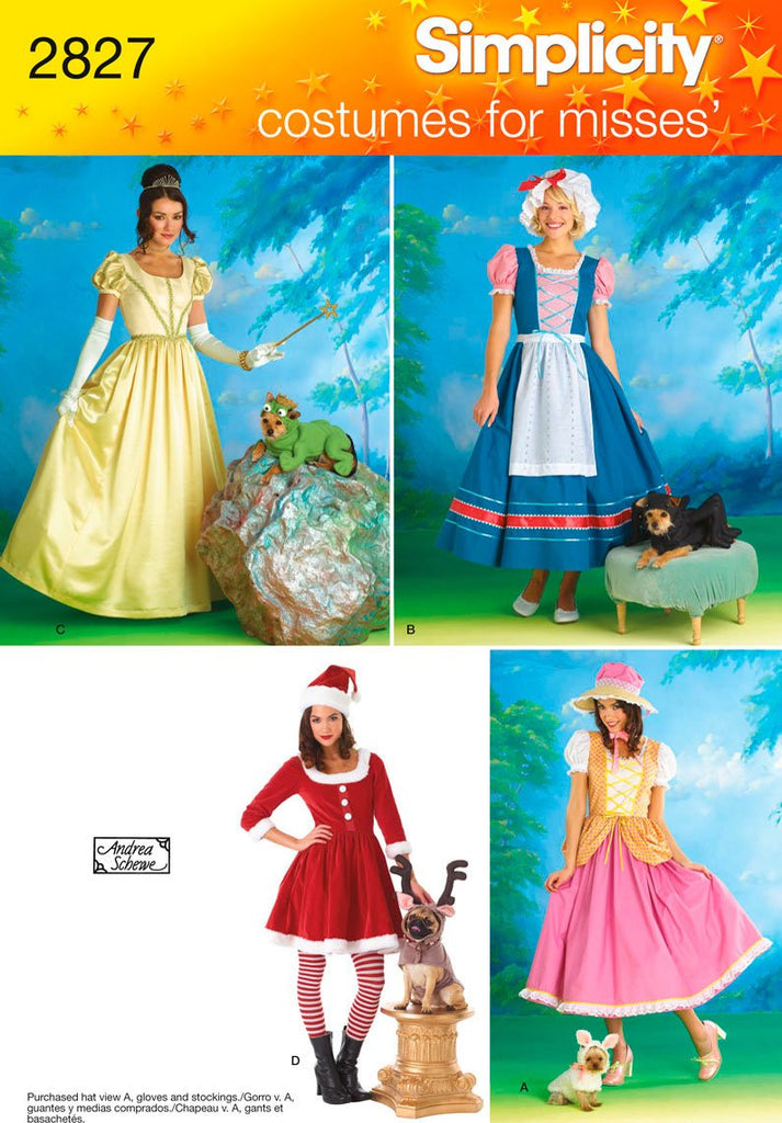 Simplicity Sewing Pattern 2827 Misses and Dog Costumes, HH (6-8-10-12)