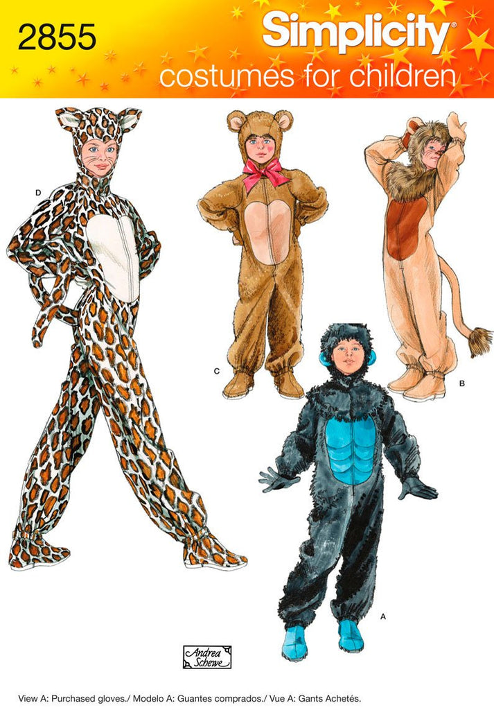 Simplicity Sewing Pattern 2855 Child, Boy and Girl Costumes, A (XS-S-M-L)