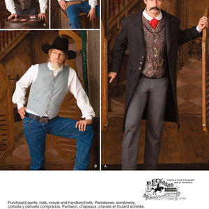 Simplicity Buckaroo Bobbins Pattern 2895 Men's Gambler Costume Sizes Chest 38-40-42-44