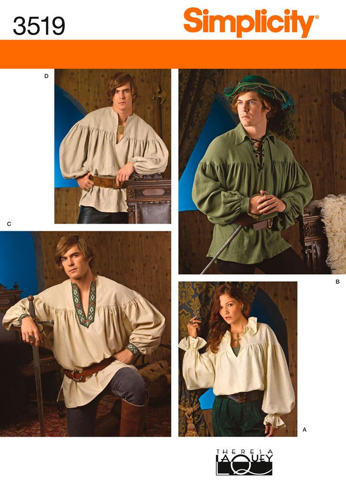 Simplicity Sewing Pattern 3519 Misses, Men and Teen Costumes, A (XS-S-M-L-XL)