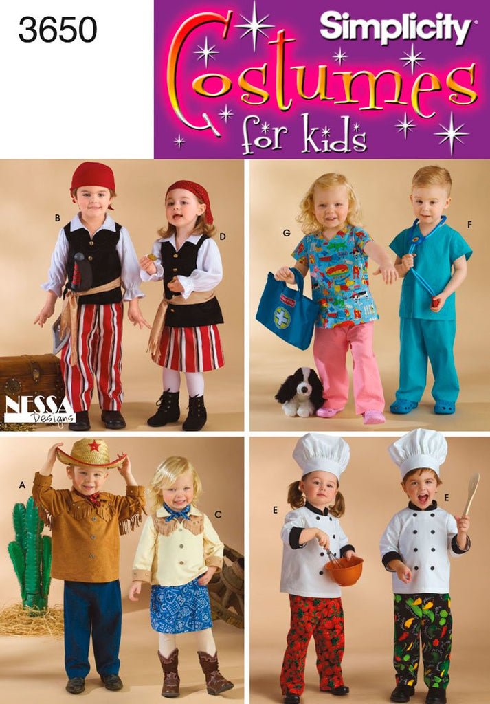 Simplicity Sewing Pattern 3650 Toddler Costumes, A (1/2-1-2-3-4)