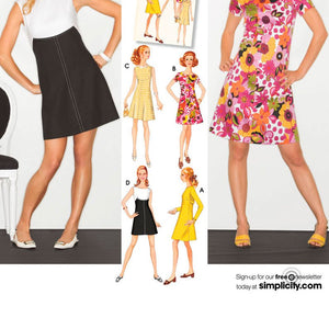 Simplicity 1960's Retro Pattern 3833 Misses Dress in Two Lengths Sizes 14-16-18-20-22