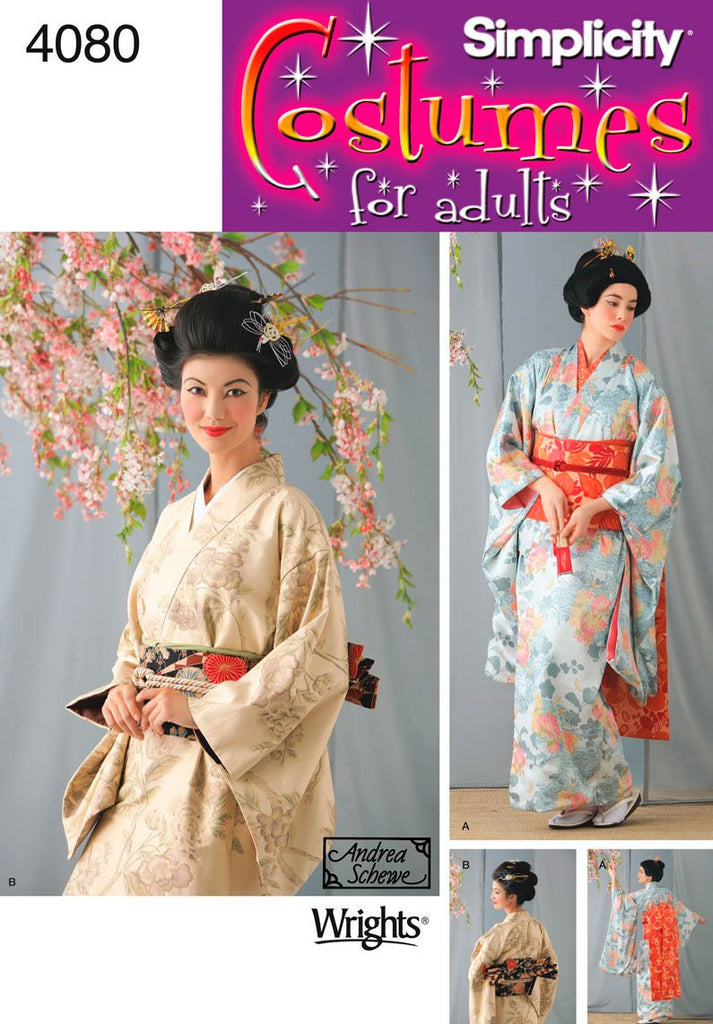 Simplicity Andrea Schewe Pattern 4080 Misses Japanese Geisha Costume Sizes 6-8-10-12