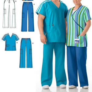 Simplicity Easy-to-Sew Pattern 4101 Women's and Men's Scrubs Chest Size 52-62 XL-XXL-XXXL