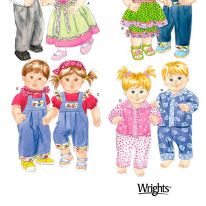 Simplicity Designed by Teri Pattern 4268 Baby Boy and Girl 15" Doll Clothes