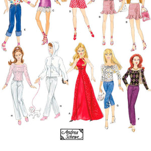 Simplicity Sewing Pattern 4702 Doll Clothes, One Size