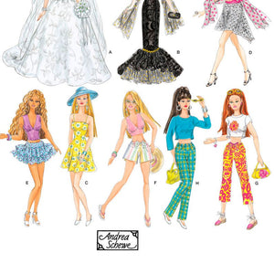Simplicity Sewing Pattern 4719 Doll Clothes, One Size