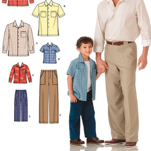 Simplicity Sewing Pattern 4760 Boys and Men Shirts and Pants, A (S-M-L/S-M-L-XL)