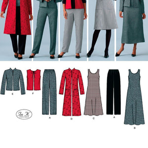 Simplicity Easy-to-Sew Wardrobe Elements Pattern 4789 Women's Pants, Vest, Jacket and Jumper Sizes 20W-28W
